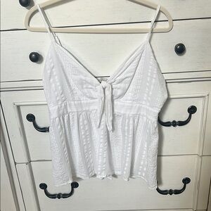 LOFT White Tie Front Camisole Top